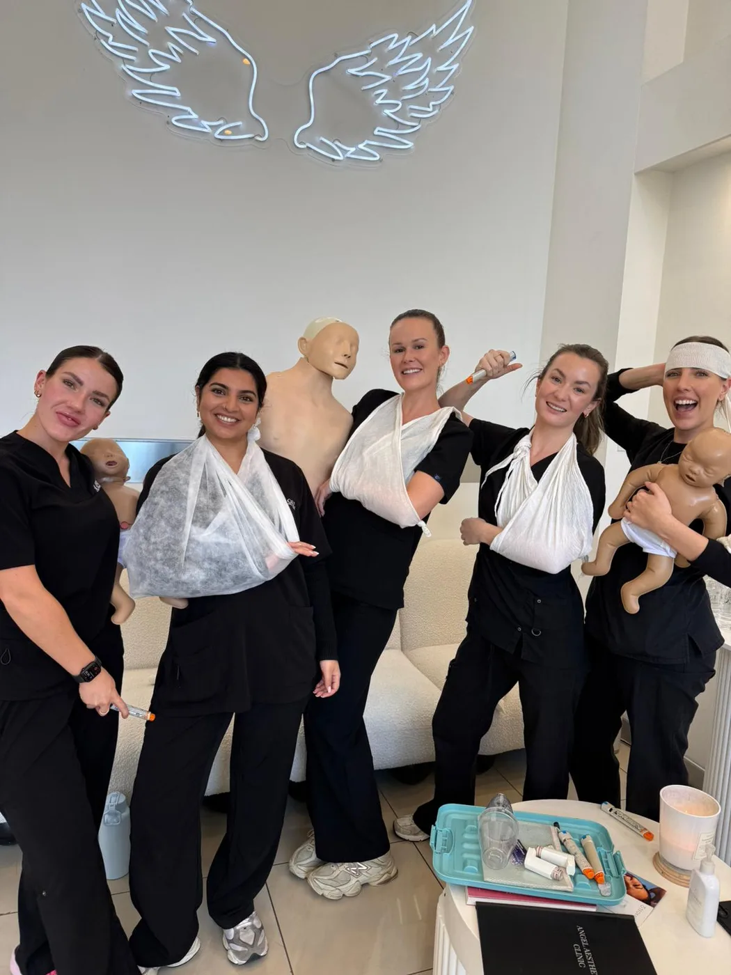 Group of staff after completing onsite first aid training with SKLD Training on the Gold Coast